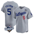LA.Dodgers #5 Freddie Freeman Player Gray World Series Limited Home Hdoa Stitched Jerseys