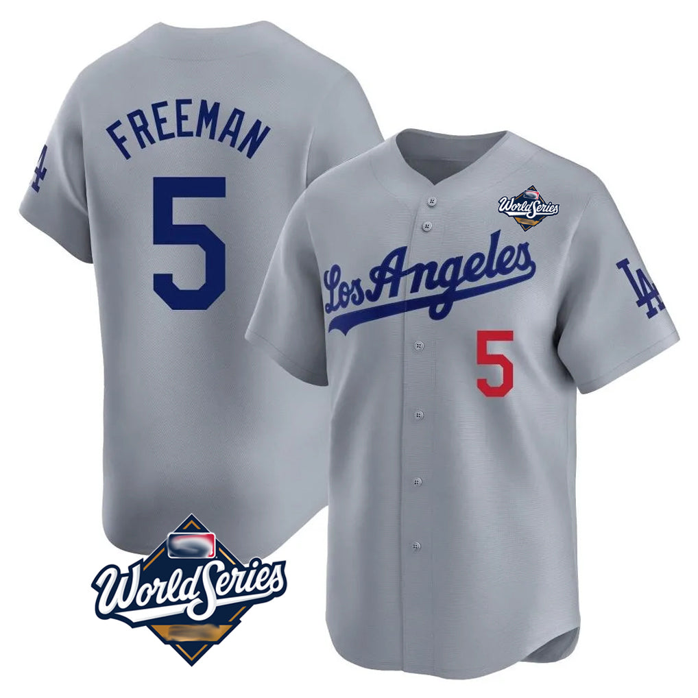 LA.Dodgers #5 Freddie Freeman Player Gray World Series Limited Home Hdoa Stitched Jerseys