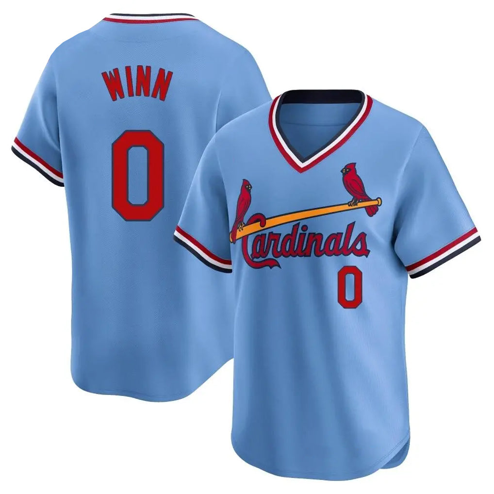 St. Louis Cardinals #0 Masyn Winn Player Light Blue City Connect Home T-shirt Hdoa Stitched Jerseys