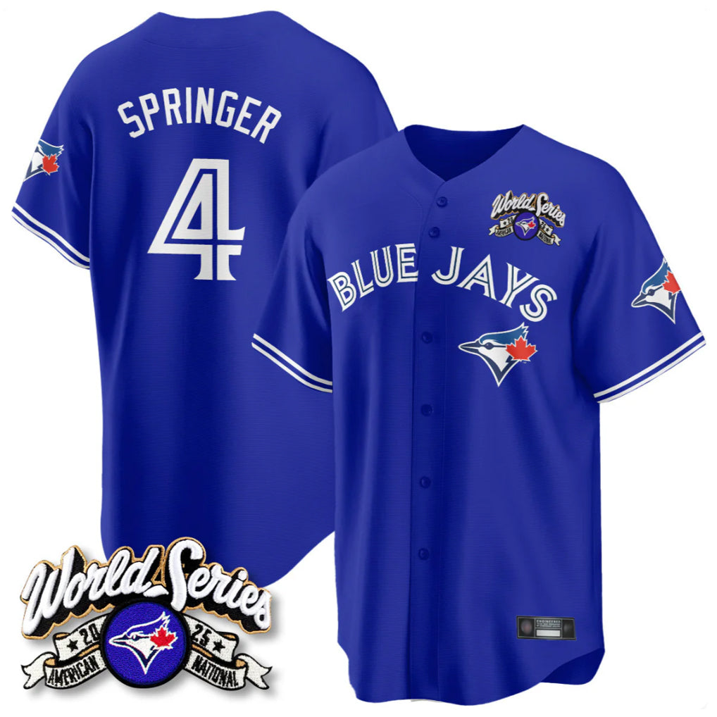 T.Blue Jays #4 George Springer Player Royal 2025 American League All Hdoa Stitched Jersey
