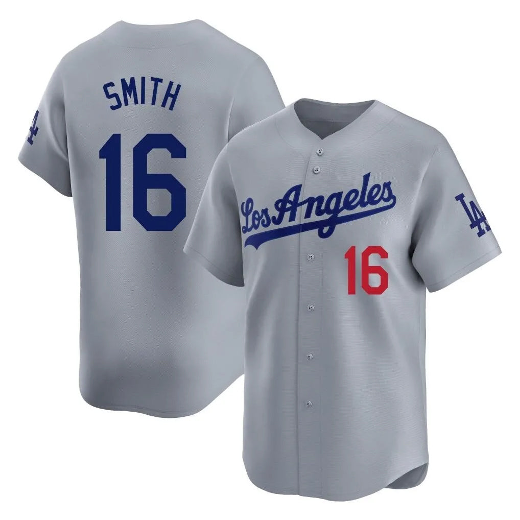 LA.Dodgers #16 Will Smith Player Gray Limited Home Hdoa Stitched Jerseys