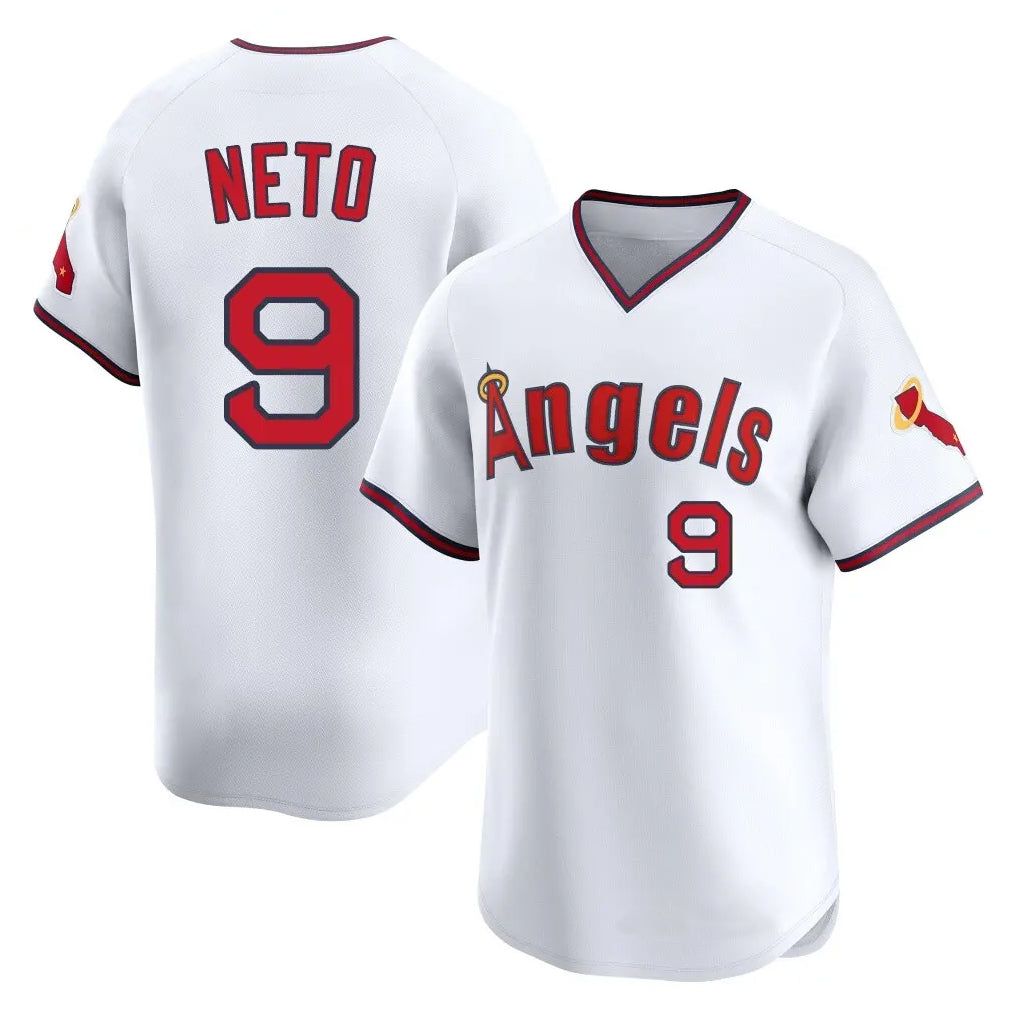 LA.Angels #9 Zach Neto Player White T-shirt Home Limited Hdoa Stitched Jerseys
