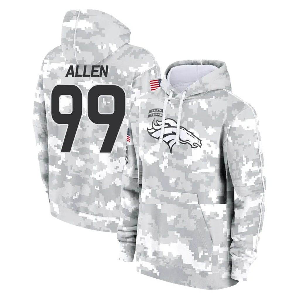 D.Broncos #99 Zach Allen Player Arctic Camo Salute to Service Hoodies Limited Game Hdoa Stitched Jerseys