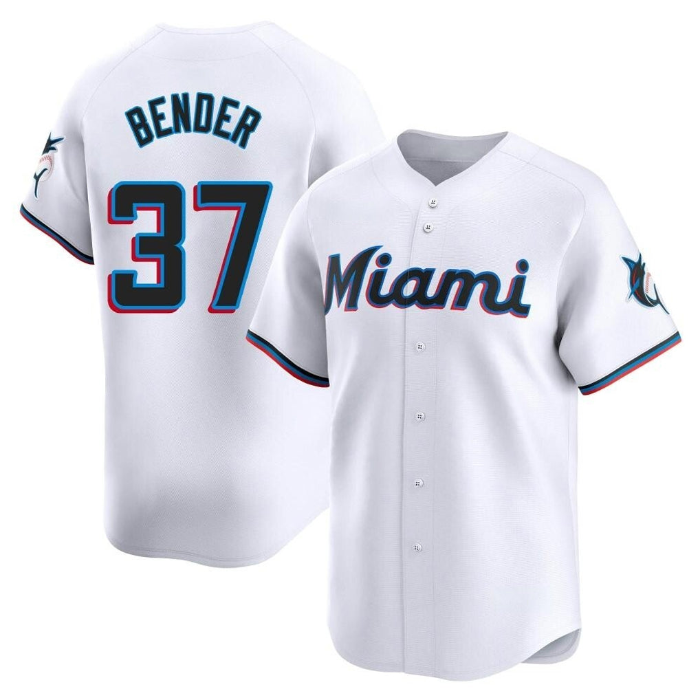 M.Marlins #37 Anthony Bender Player White  Home Limited Hdoa Stitched Jerseys