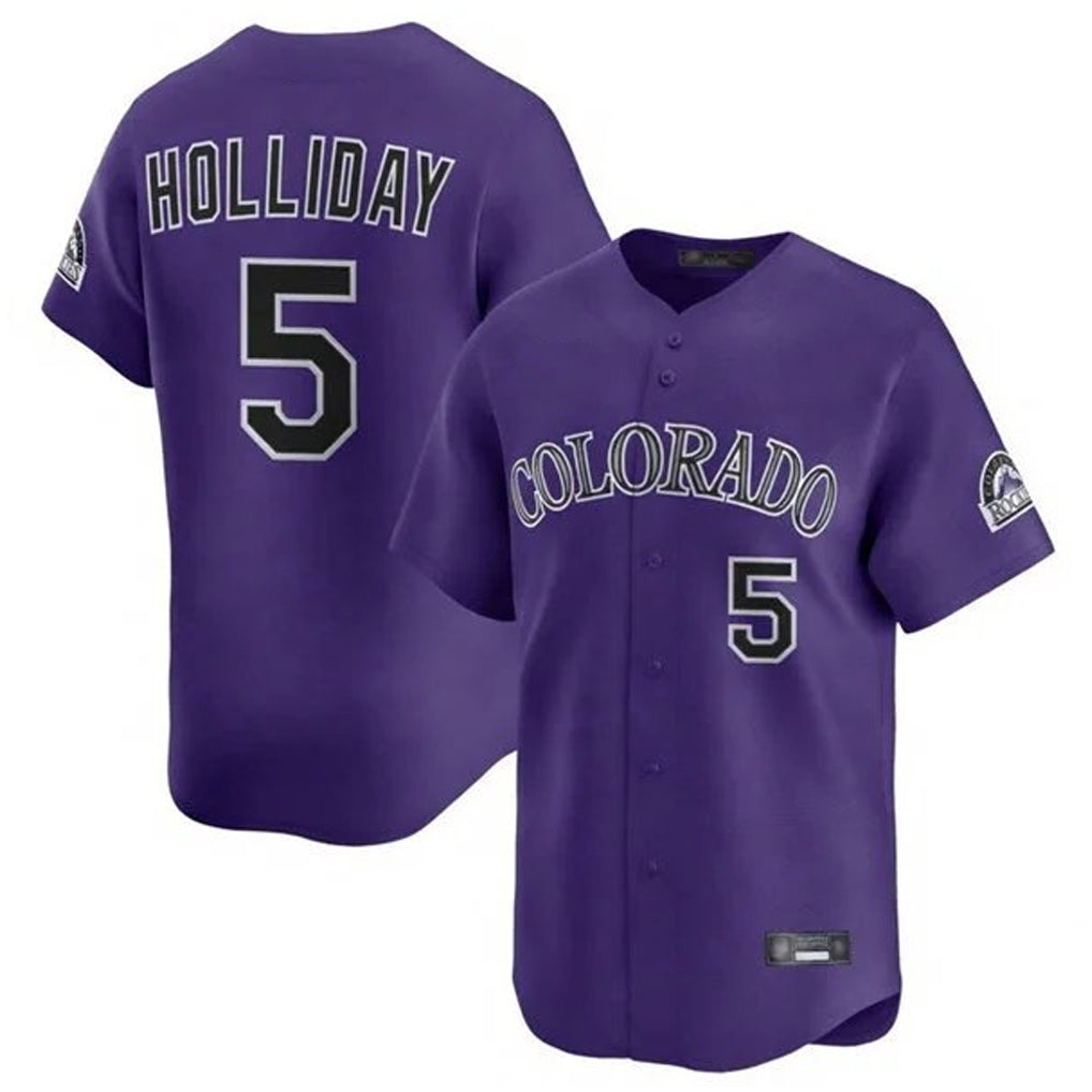 C.Rockies #5 Matt Holliday Player Purple Limited Home Hdoa Stitched Jerseys