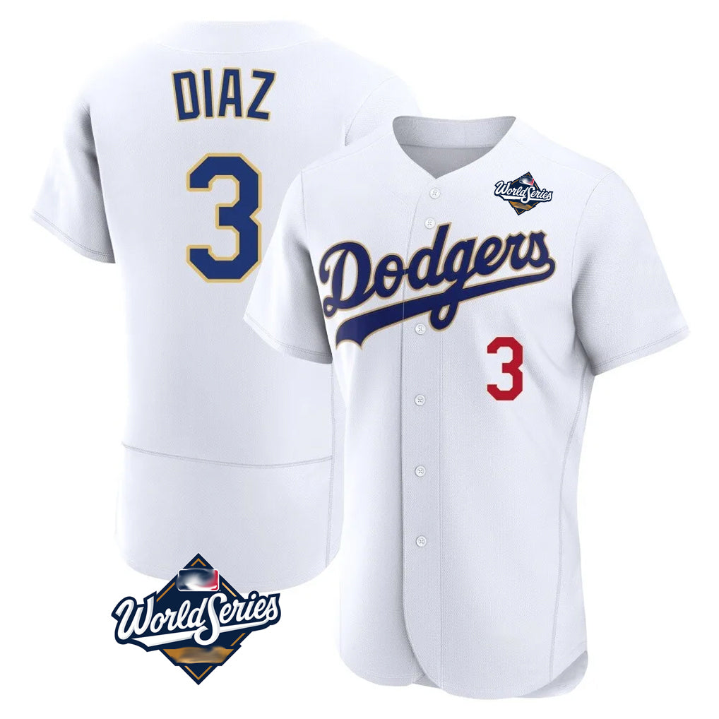 LA.Dodgers #3 Edwin D¨ªaz Player Gold White World Series 2026 Collection Stadium Limited Elite Hdoa Stitched Jerseys