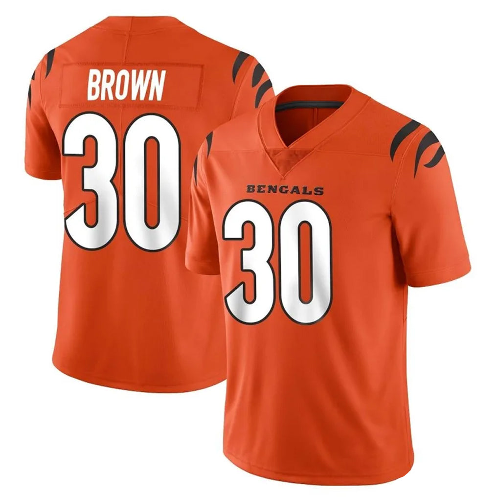 C.Bengals #30 Chase Brown Player Orange Vapor Untouchable Limited Home Game Hdoa Stitched Jerseys
