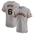 SF.Giants #6 Daniel Susac Player Gray Home Limited Elite Hdoa Stitched Jerseys