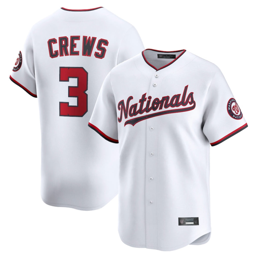W.Nationals #3 Dylan Crews Player White Limited Replica Hdoa Hdoa Stitched  Jerseys