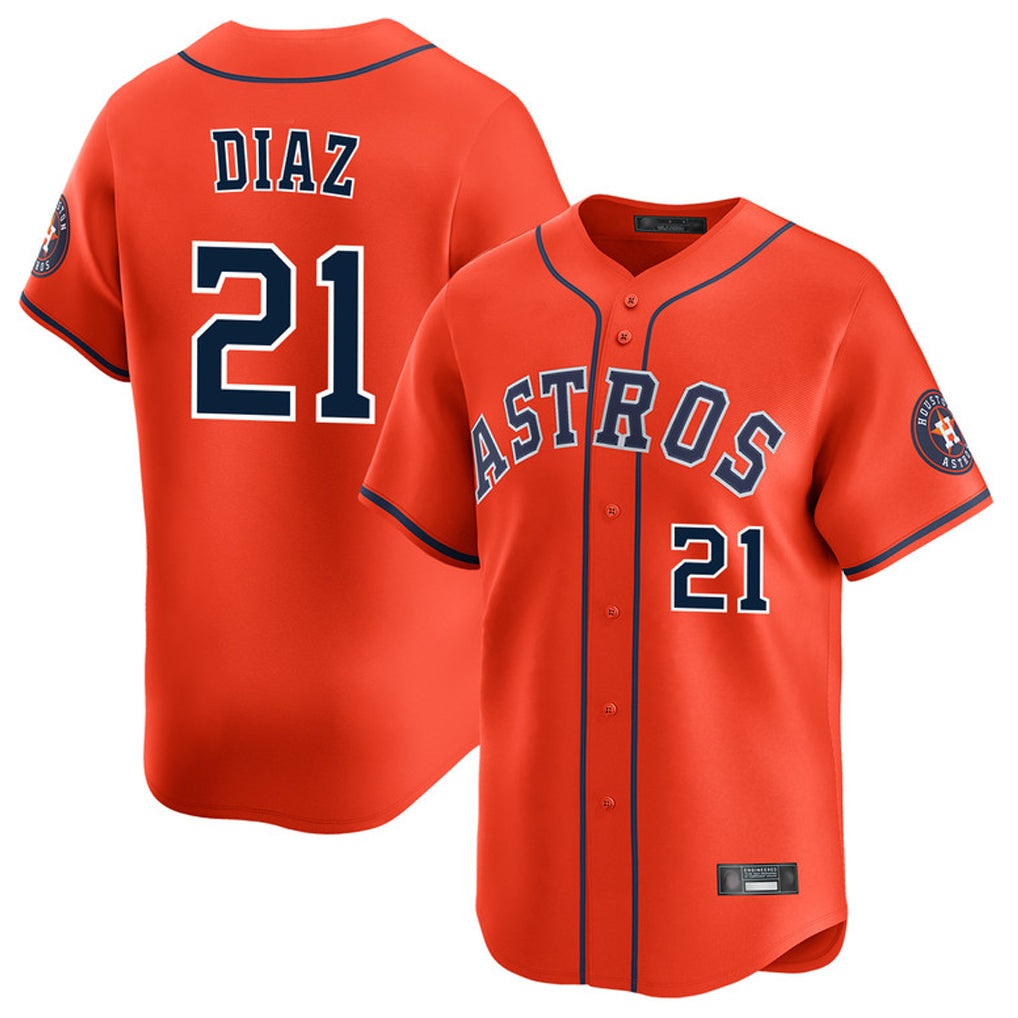 H.Astros #21 Yainer Diaz Player Orange Home Limited Hdoa Stitched Jerseys