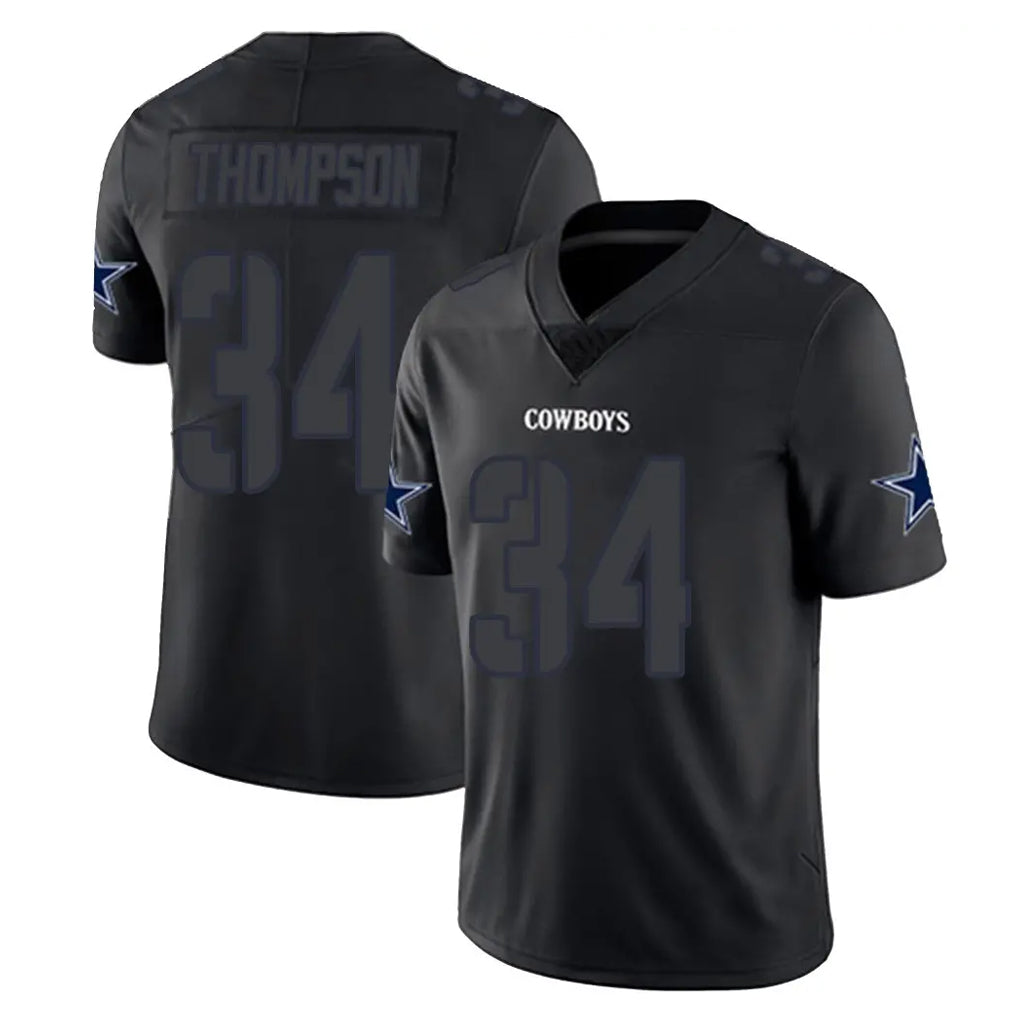 D.Cowboys #34 Jalen Thompson Player Black Impact Limited Home Game Hdoa Stitched Jerseys