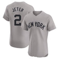 NY.Yankees #2 Derek Jeter Player Gray Limited Elite Home Hdoa Stitched Jerseys