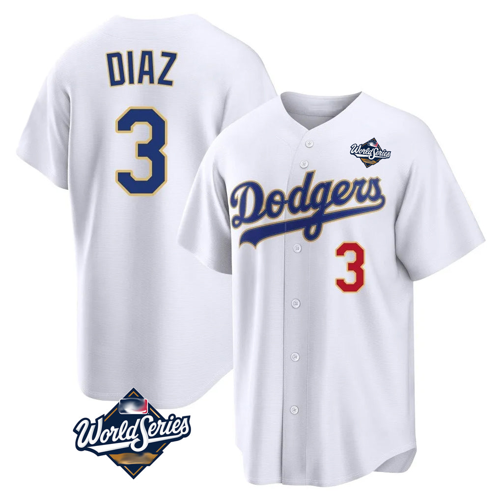 LA.Dodgers #3 Edwin D¨ªaz Player Gold White World Series World Series 2026 Collection Stadium Limited Hdoa Stitched Jerseys