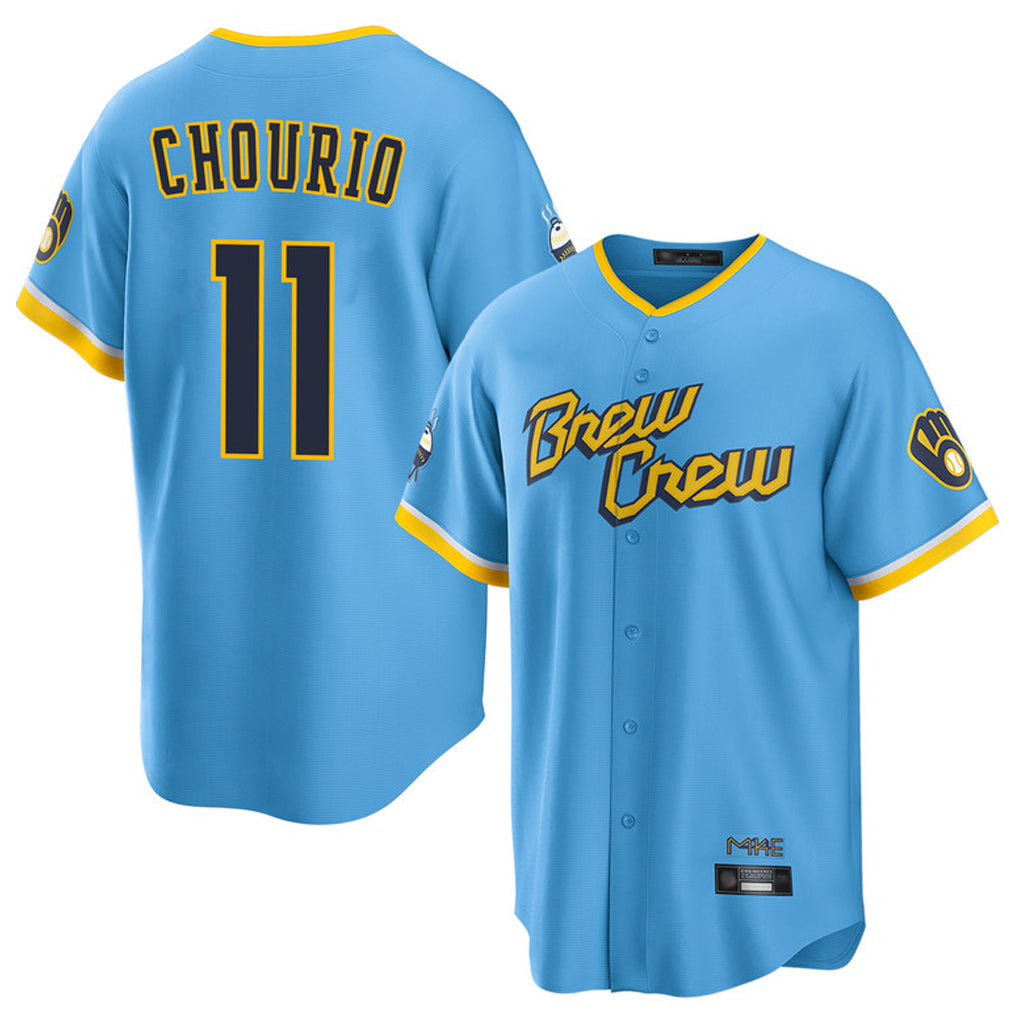 M.Brewers #11 Jackson Chourio Player Light Blue City Connect Home Game Hdoa Stitched Jerseys