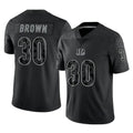 C.Bengals #30 Chase Brown Player Black Reflective Limited Game Hdoa Stitched Jerseys