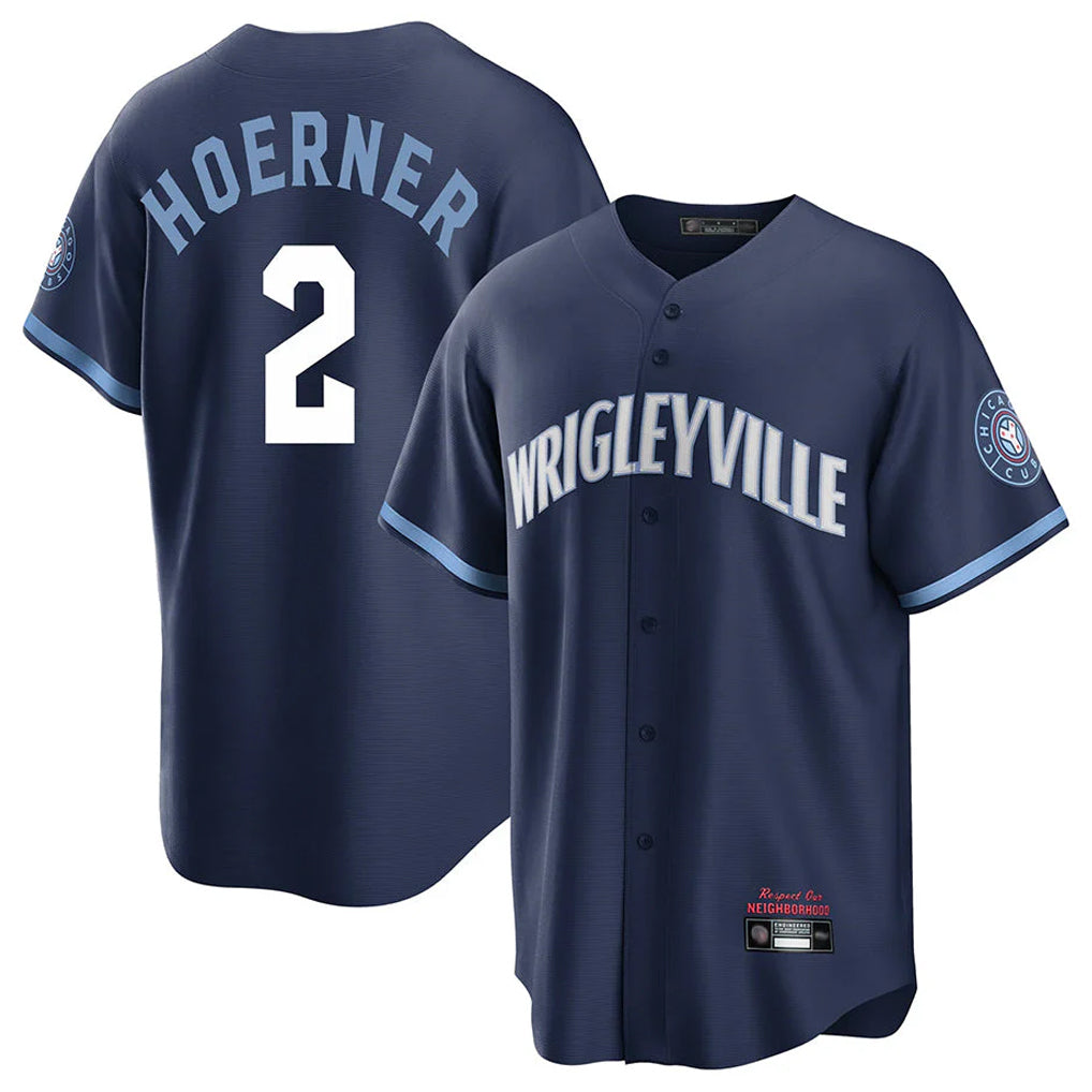 C.Cubs #2 Nico Hoerner Player Navy City Connect Home Game Hdoa Stitched Jerseys