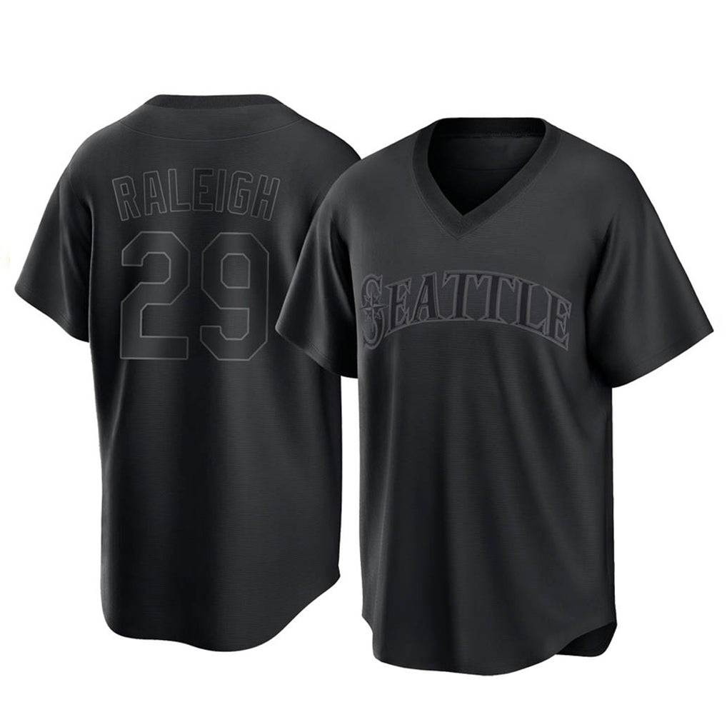 S.Mariners #29 Cal Raleigh Player Black Replica Fashion T-shirt Hdoa Stitched Jerseys