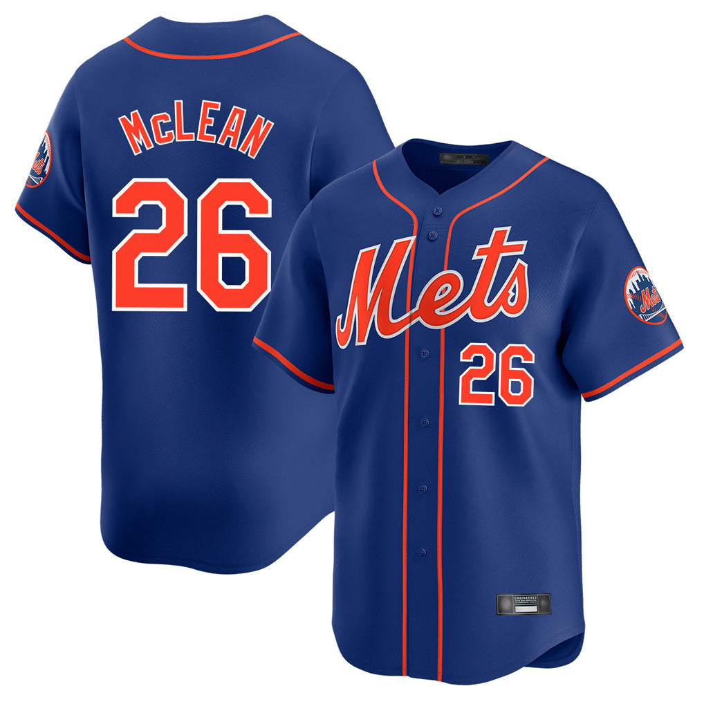 NY.Mets #26 Nolan McLean Player Royal Home Limited Hdoa Stitched Jerseys