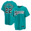 M.Marlins #22 Sandy Alcantara Player Teal  Home Game Hdoa Stitched Jerseys