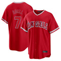 LA.Angels #7 Jo Adell Player Red Home Game Hdoa Stitched Jerseys