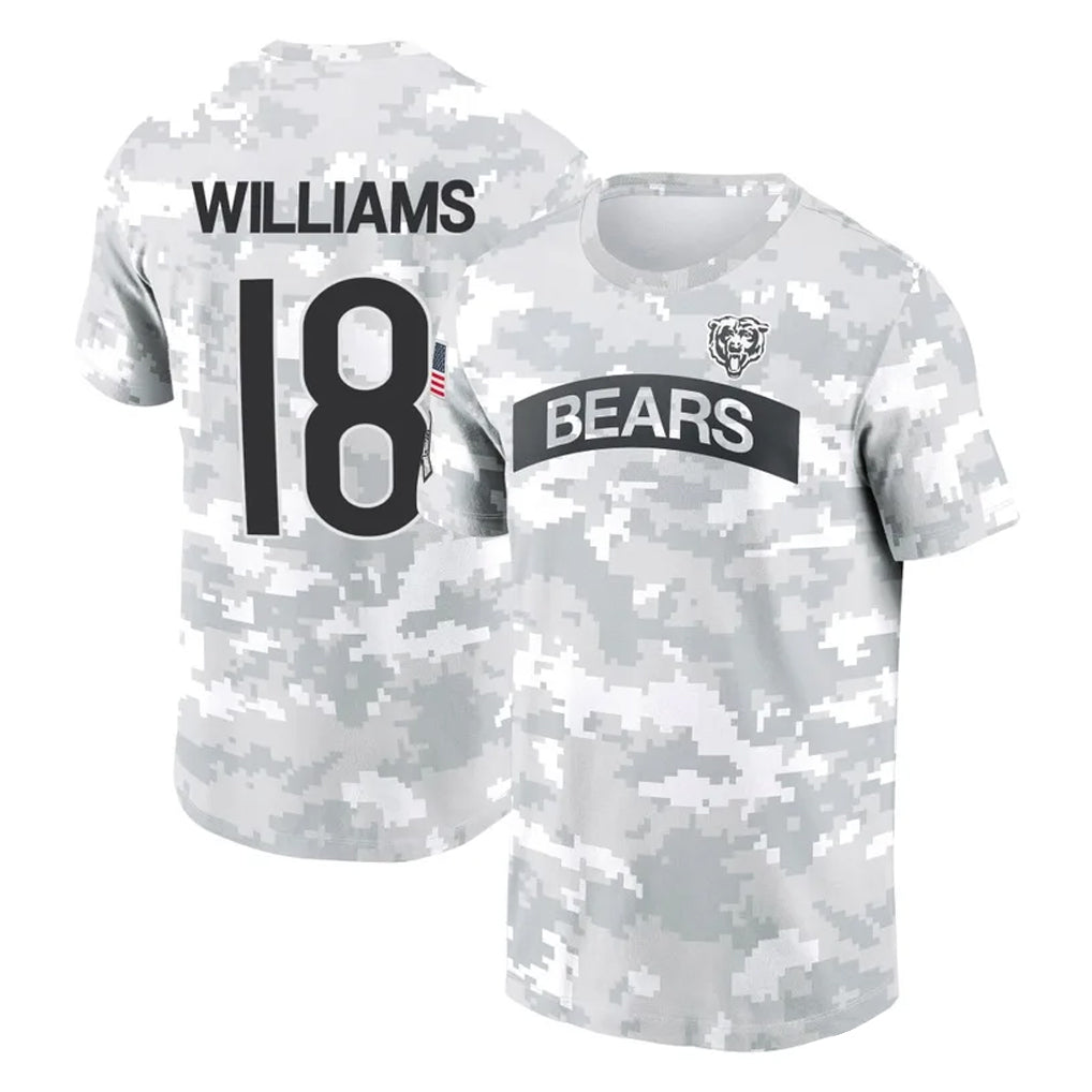 C.Bears #18 Caleb Williams Player Arctic Camo Salute to Service Performance T-Shirt Limited Hdoa Stitched Jerseys