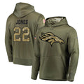 D.Broncos #22 Brandon Jones Player Olive Salute to Service Pullover Hoodies Home Game Hdoa Stitched Jerseys