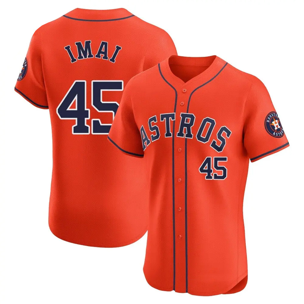 H.Astros #45 Tatsuya Imai Player Orange Home Limited Elite Hdoa Stitched Jerseys