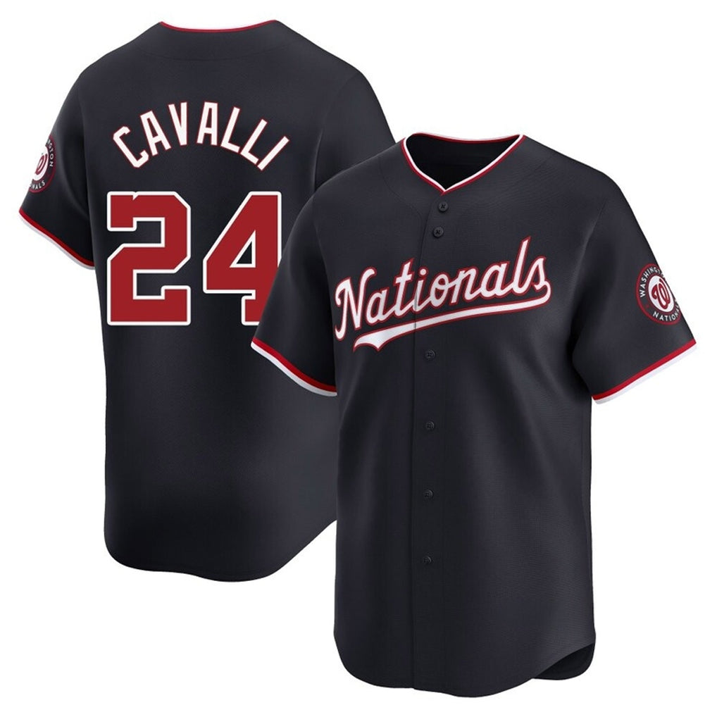 W.Nationals #24 Cade Cavalli Player Navy Alternate Limited Replica Hdoa Stitched Jerseys