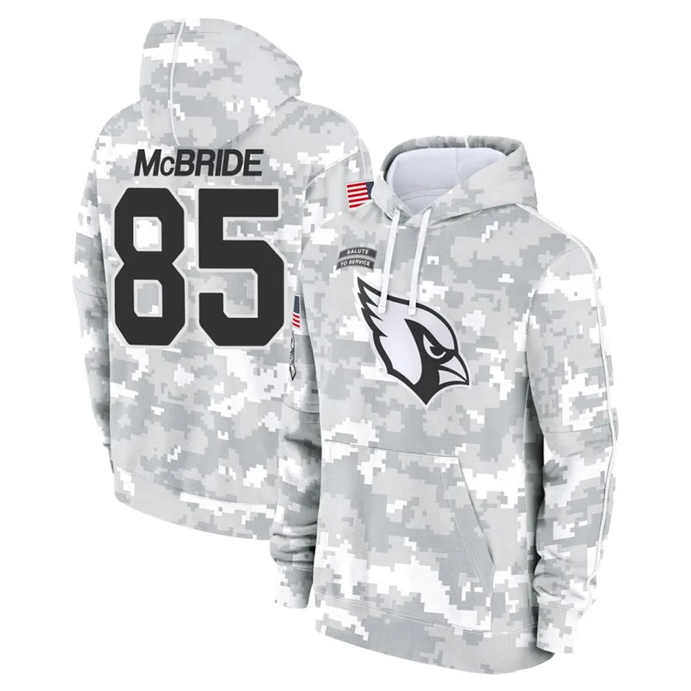 A.Cardinals #85 Trey McBride Player Camo Salute to Service Hoodies Hdoa Stitched Jerseys