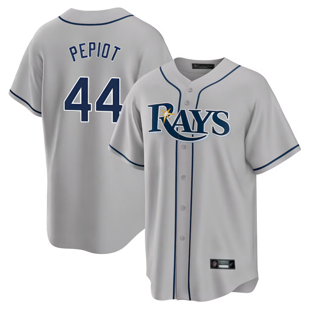 T.Bay Rays #44 Ryan Pepiot Player Gray Home Limited Hdoa Stitched Jerseys