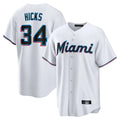 M.Marlins #34 Liam Hicks Player White  Home Game Hdoa Stitched Jerseys