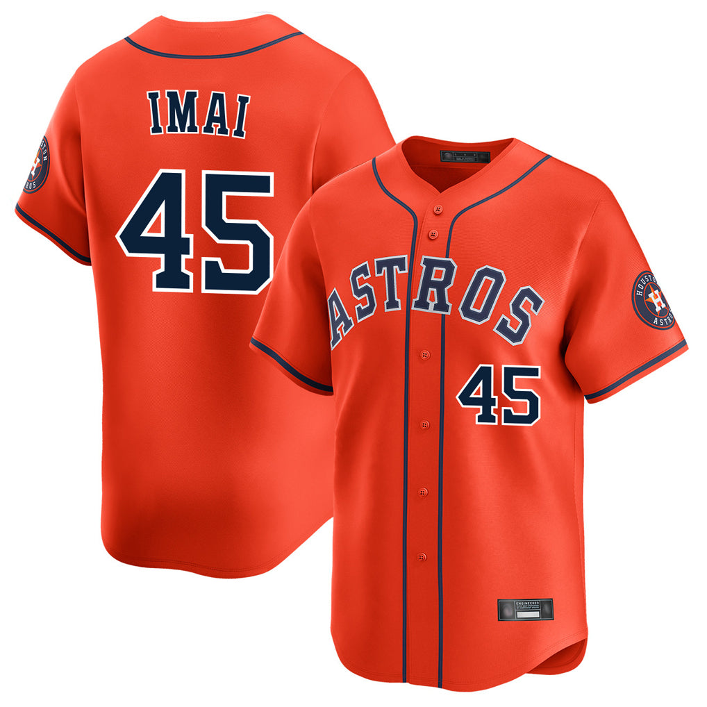 H.Astros #45 Tatsuya Imai Player Orange Home Limited Hdoa Stitched Jerseys