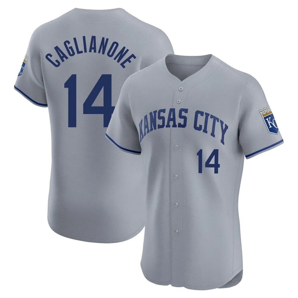 KC.Royals #14 Jac Caglianone Player Gray Limited Elite Home Hdoa Stitched Jerseys