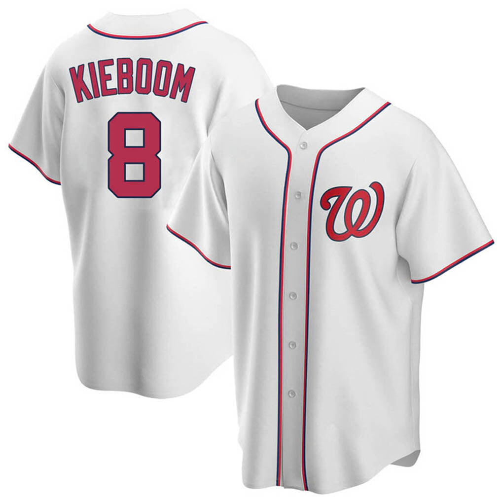 W.Nationals #8 Carter Kieboom Player White Home Replica Game Hdoa Stitched Jerseys