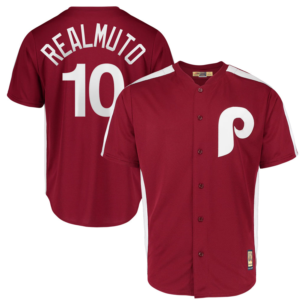 P.Phillies #10 J.T. Realmuto Player Red Cooperstown Collection Limited Home Hdoa Stitched Jerseys