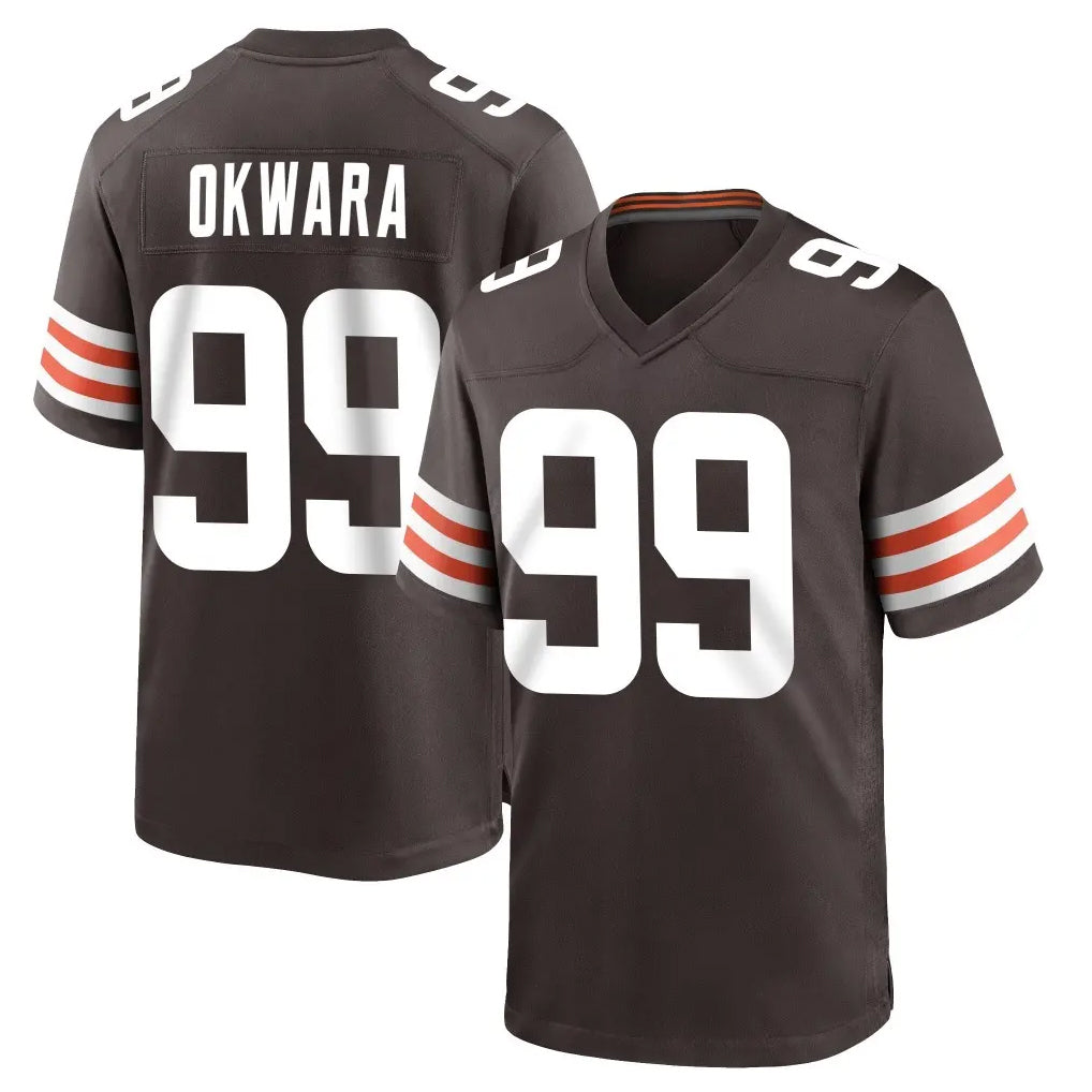 C.Browns #99 Julian Okwara Player Brown Home Game Hdoa Stitched Jerseys