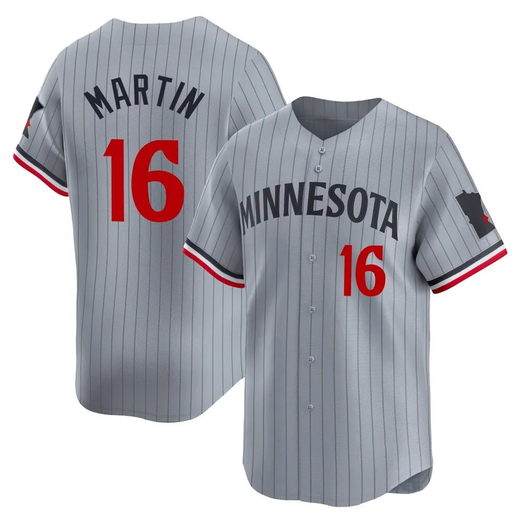 M.Twins #16 Austin Martin Player Gray Home Limited Hdoa Stitched Jerseys