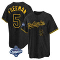 LA.Dodgers #5 Freddie Freeman Player Gold World Series Meet Black Limited Home Hdoa Stitched Jerseys