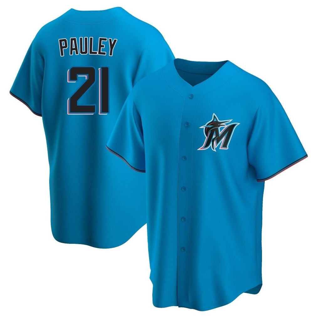 M.Marlins #21 Graham Pauley Player Blue Home Game Hdoa Stitched Jerseys