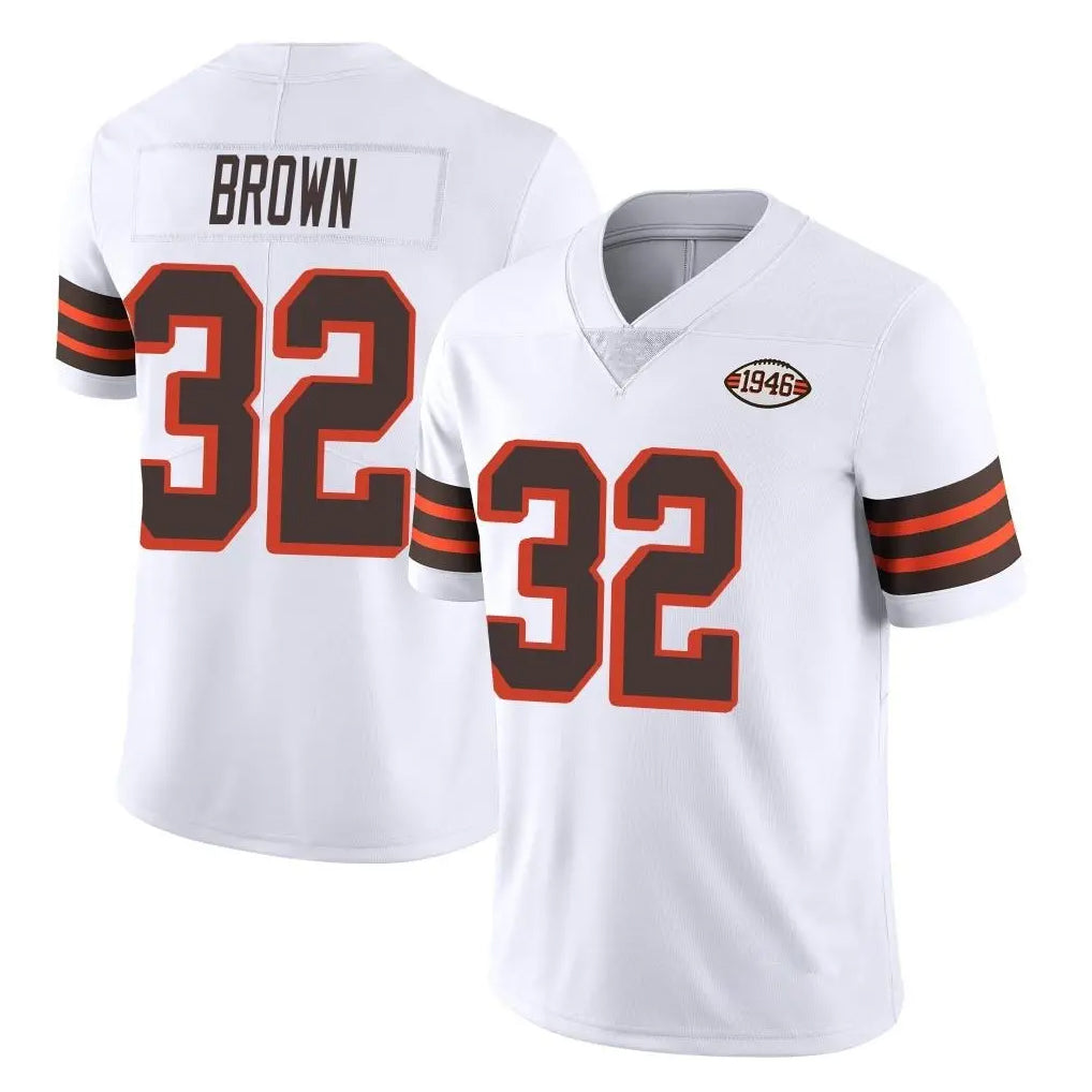 C.Browns #32 Jim Brown Player White Limited  Vapor 1946 Collection Alternate Game Hdoa Stitched Jerseys
