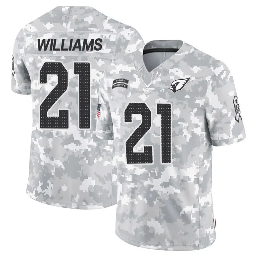 A.Cardinals #21 Garrett Williams Player Camo Salute to Service Limited Hdoa Stitched Jerseys