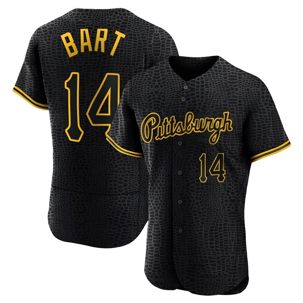 P.Pirates #14 Joey Bart Player Black Snake Skin City Home Limited Elite Hdoa Stitched Jerseys