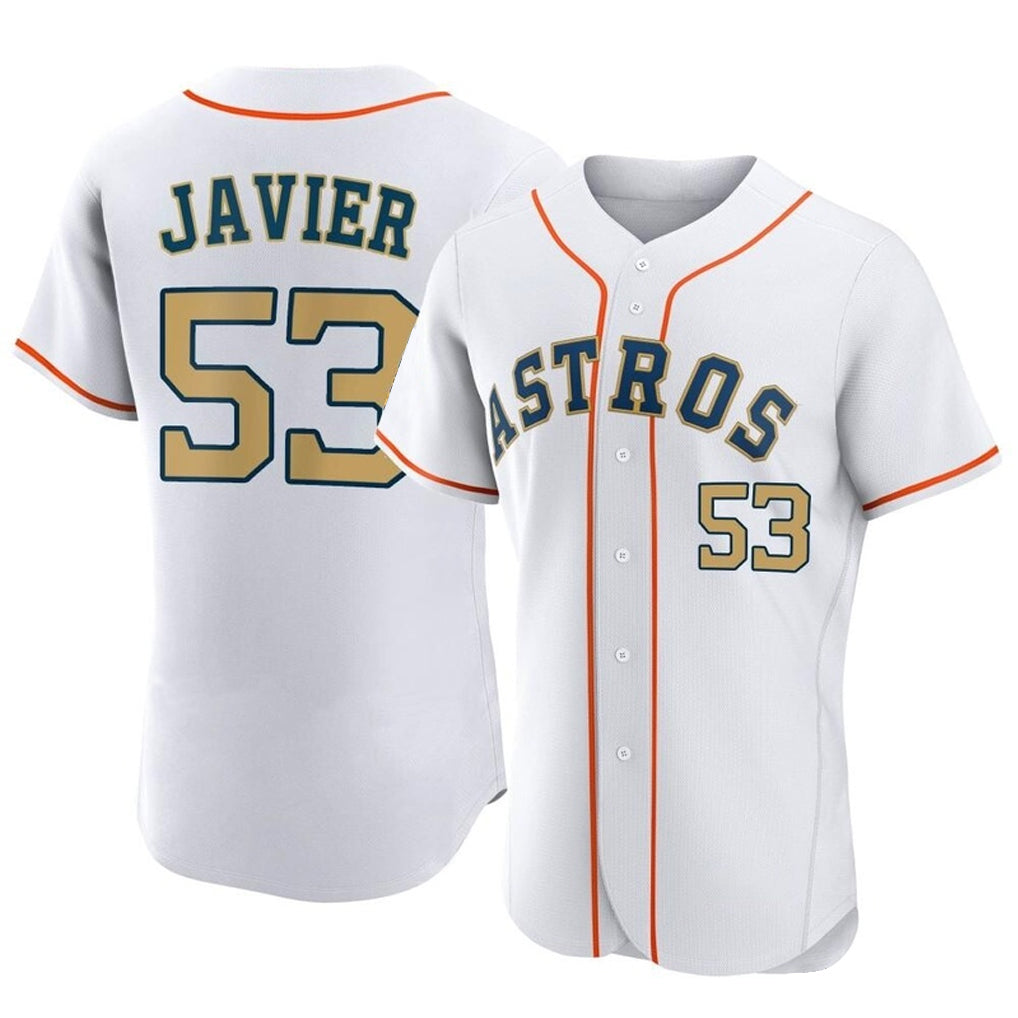 H.Astros #53 Cristian Javier Player Gold Collection Limited Elite Home Hdoa Stitched Jerseys