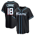 M.Marlins #18 Griffin Conine Player Black Fashion Out Home Game Hdoa Stitched Jerseys