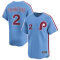 P.Phillies #2 Justin Crawford Player Light Blue Home Limited Hdoa Stitched Jerseys