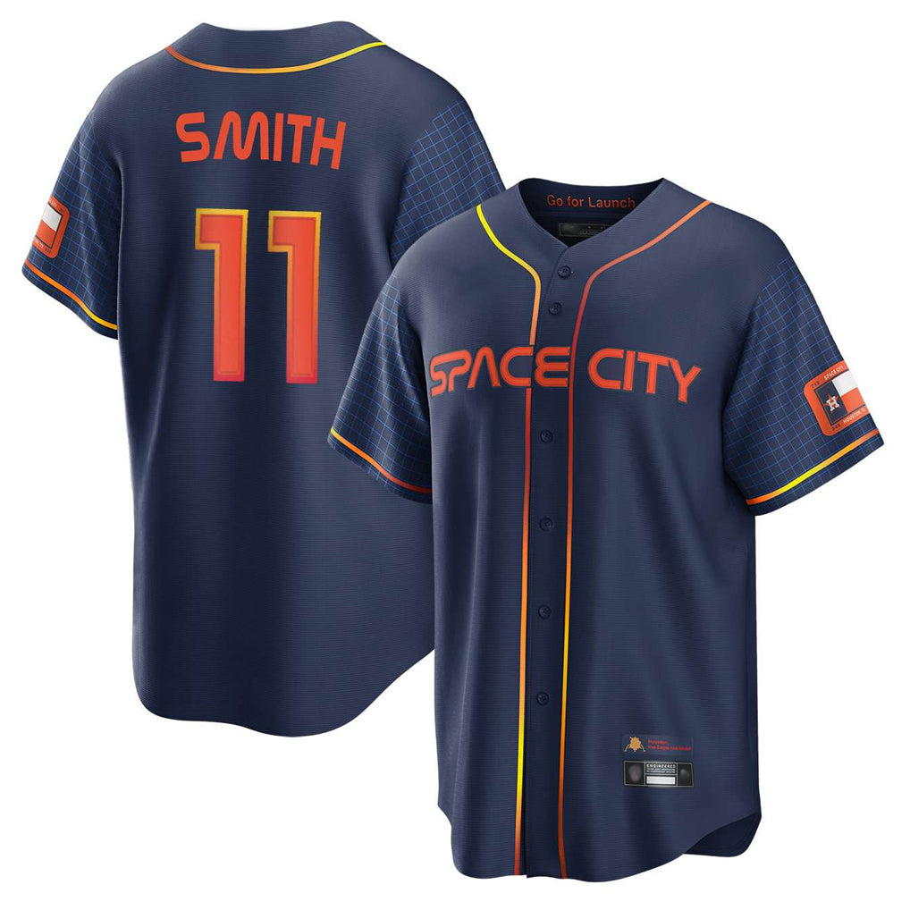 H.Astros #11 Cam Smith Player Navy City Connect Home Game Hdoa Stitched Jerseys