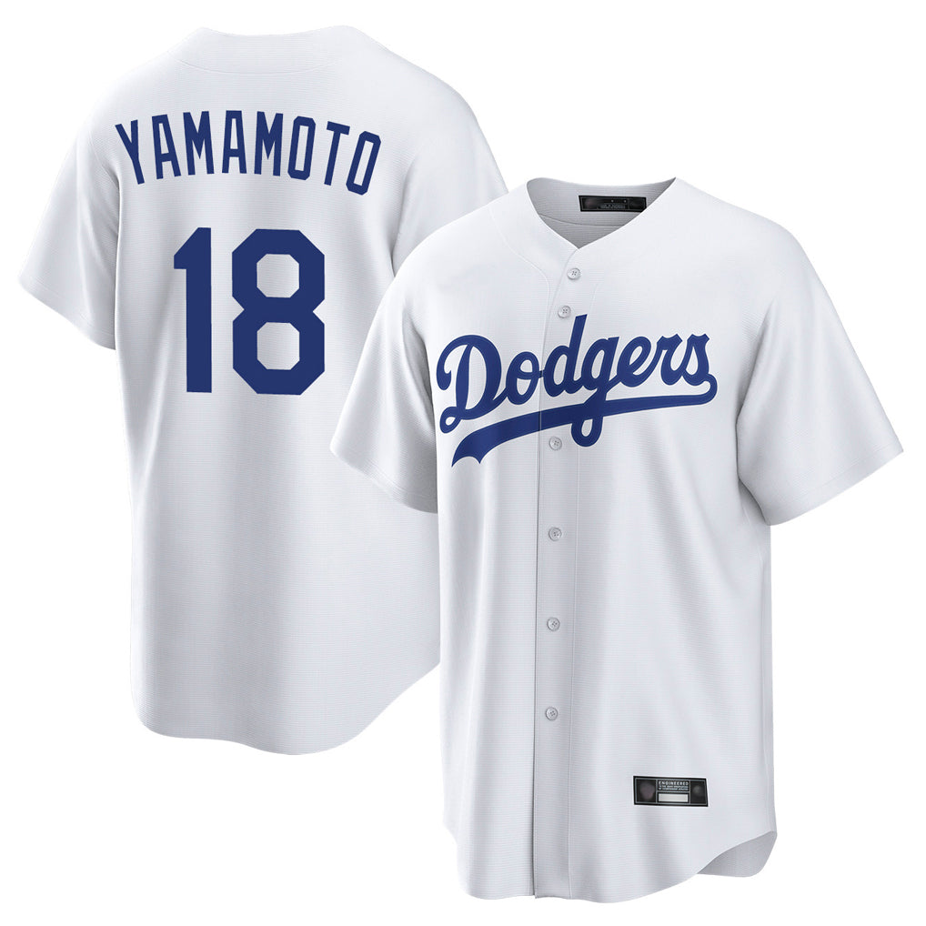 LA.Dodgers #18 Yoshinobu Yamamoto Player White Game Home Hdoa Stitched Jerseys