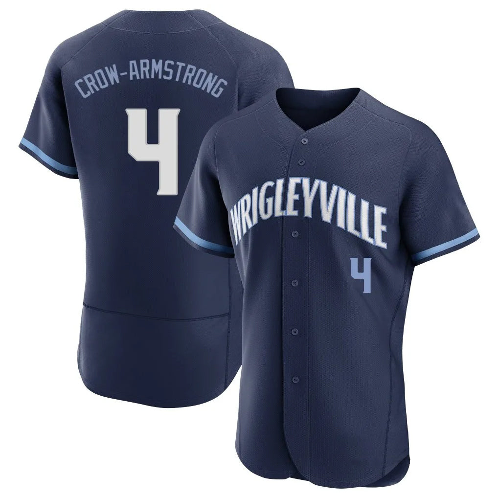 C.Cubs #4 Pete Crow-Armstrong Player Navy City Connect Limited Elite Home Hdoa Stitched Jerseys