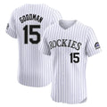 C.Rockies #15 Hunter Goodman Player White Limited Elite Home Hdoa Stitched Jerseys