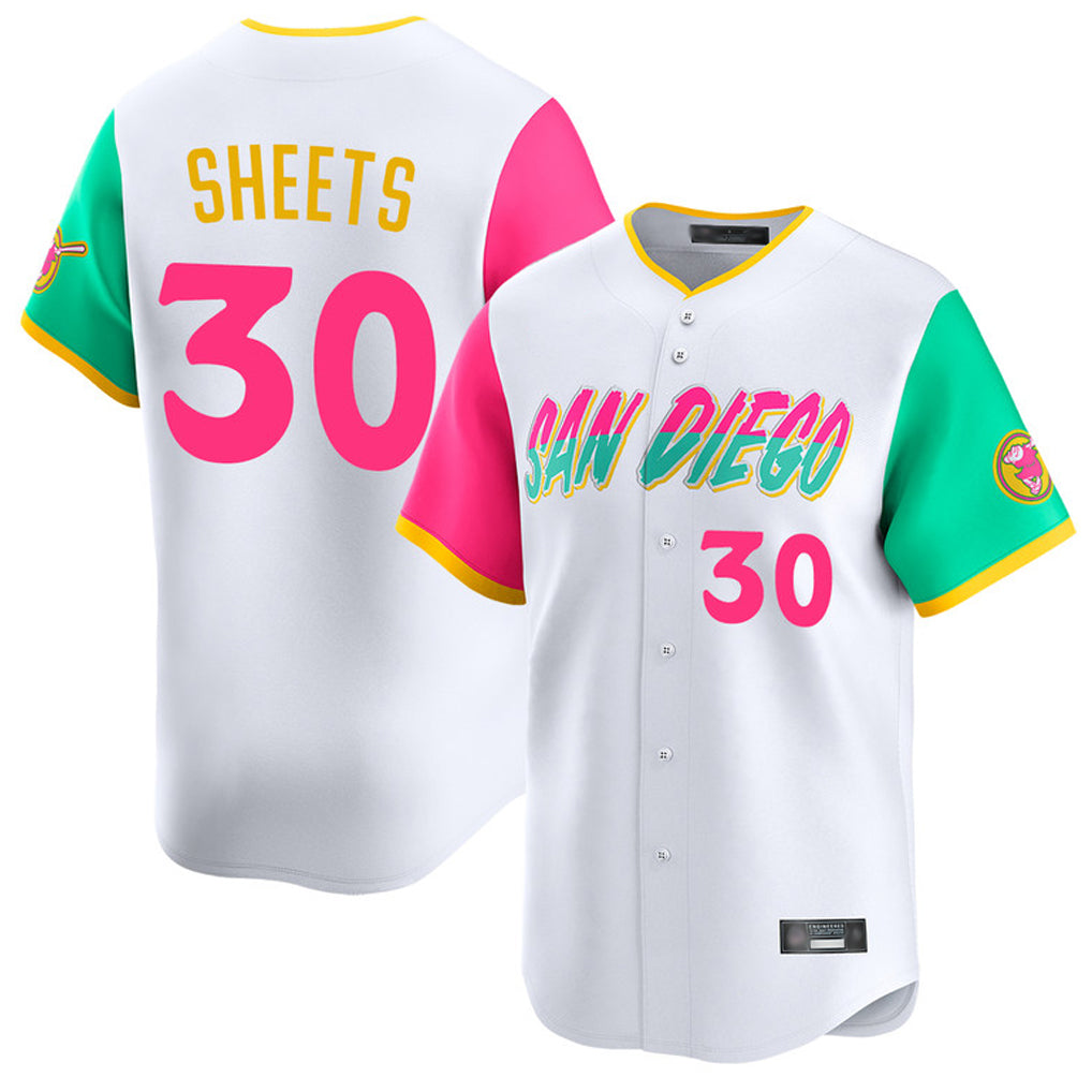 S.Diego Padres #30 Gavin Sheets Player White City Connect Home Limited Hdoa Stitched Jerseys